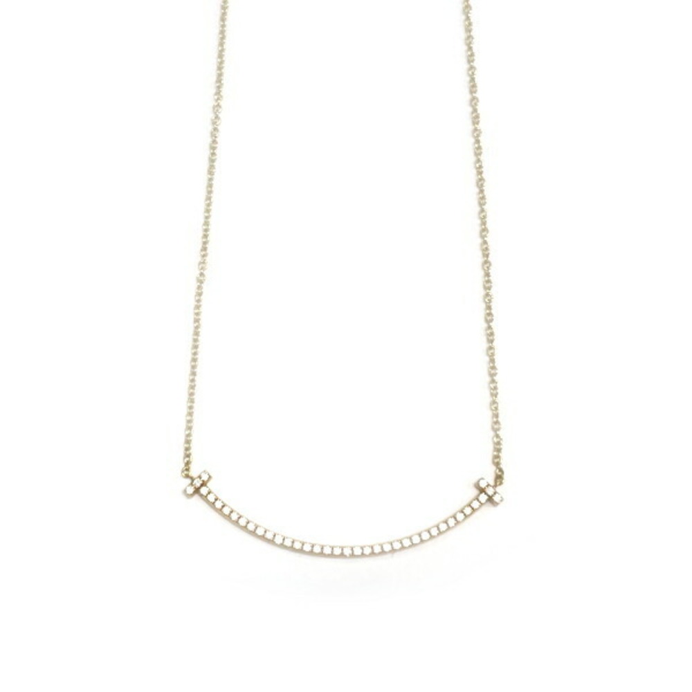 Tiffany T Smile Small Diamond Necklace Gold